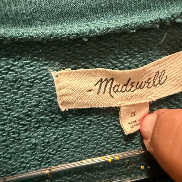 Madewell Woman’s Green Crew Neck Pullover  Sweatshirt size S - Picture 3 of 5